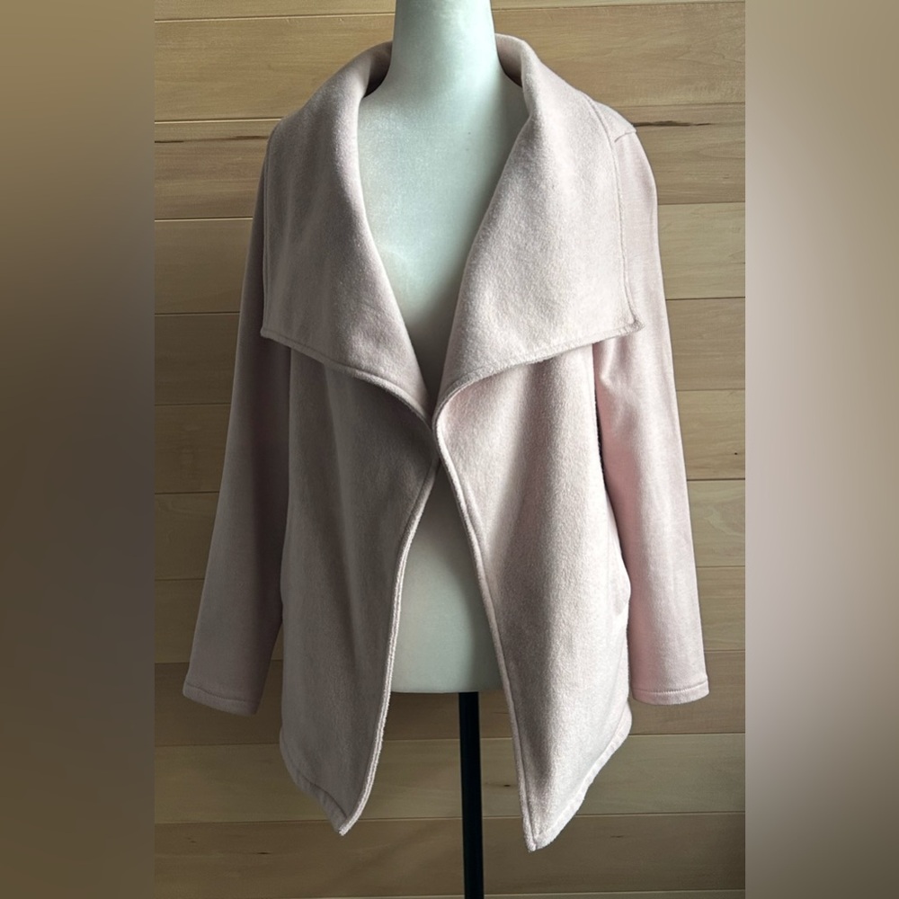 DOE & RAE SIZE Small pink jacket thick warm open front lapels with pockets soft